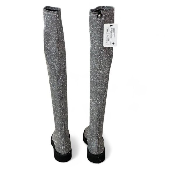 Giuseppe Zanotti Women's Silver Glitter Over-the-Knee Flat Boots Sz 37.5 NWOT - Picture 3 of 16
